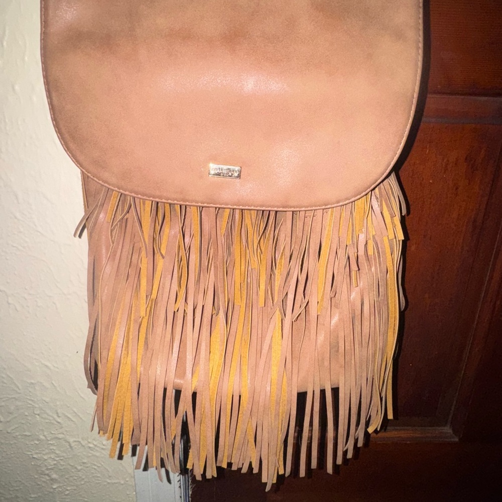 Fringe Tan Leather backpack / shoulder bag